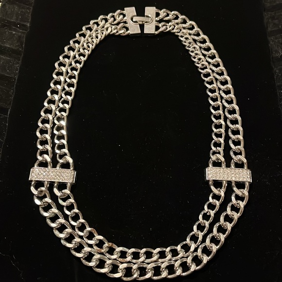 Silver Zirconia 2 Strand Necklace - Picture 11 of 17